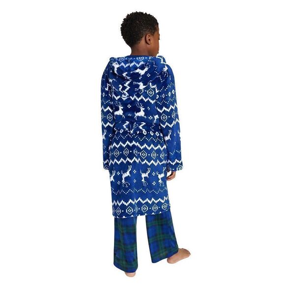 NEW! Eddie Bauer Youth 3 piece PJ Set, LS Top, Pant and Robe, Reindeer - Picture 4 of 16